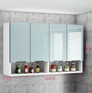 Ready Stock-European Kitchen Solid wood kitchen wall cabinet wall locker wall-mounted acrylic light luxury balcony cabinet kabinet gantung rak pinggan mangkuk Pemasangan sendiri yang mudah 简单组装欧式吊柜壁柜