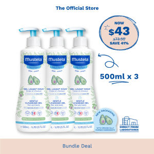 [Mustela Bundle Deal] Gentle Cleansing Gel 500ml (exp: 2028 & beyond) updated 30/09/25  [Normal Skin][Bath Time]