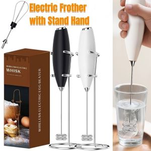 【COD】New Electric Handheld Coffee Frother with Stand Hand Mixer Milk Foamer Cream Whisk Mini Blender