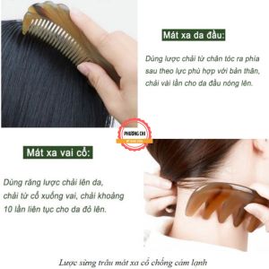 Lược sừng trâu đôi chim trắng nưa đẹp lược gỡ rối lược chải đầu - Mỹ Nghệ Phương Chi