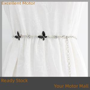 Excellent Ready Stock Trendy Butterfly Decoration Metal Chain Belt Adjustable Elegant Thin Body Waist Chain Dress Sweater Pendant Decoration Belt Gift