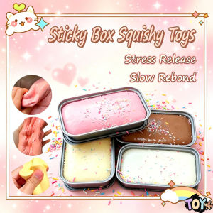 Squishy Squeeze Toy Sticky Box Slow Rising Stress Relief Kawaii Dessert Cake Ice Cream Soft Silicone Gift