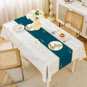 ZYJC PVC Chinese-style Tablecloth Thickened Vintage Dessert Table Cover Home Decoration DIY Tea Table Cover Living Room