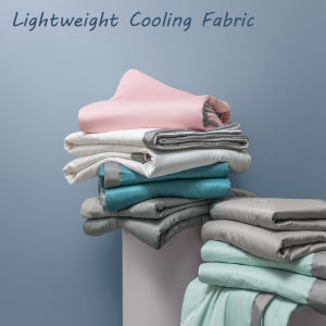 Lightweight Summer Quilt with Double Side Cold Cooling Fabric Cooling Blankets Smooth Air Conditioner Comforter