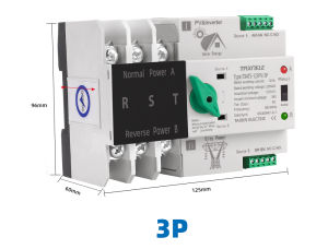 2P 3P 4P Din Rail ATS PV Inverter Dual Power Automatic Transfer Selector Switches Uninterrupted 63A 100A 125A Photovoltaic Solar