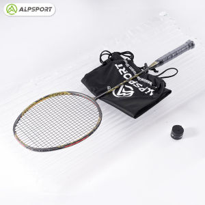 - ALP Taj 4U 35lbs 7mm G5 powerful Excalibur Golden Dragon badminton racket with secondary reinforced full carbon fiber retractable pro offensive single training racket with gift