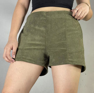 Corduroy Lady Shorts(High Waist) Plain Corduroy Womenswear Comfortable Garterized with 2 Pockets premium fabric