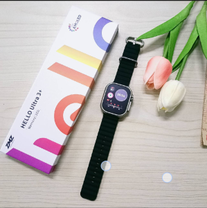 นาฬิกา Smartwatch HelloUltra3+ แถมเคสฟิล์มและสายเหล็กสแตนเลส ความจำ 1GB จอ Super Amoled