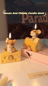 Mouse Cheese Figurine Silicone Molds for Soap Candy Making Chocolate Molds Cake Fondant Molds Epoxy Resin Molds