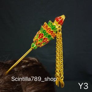 ปิ่นปักผม เครื่องประดับผมลงยา ปิ่นล้านนา ปิ่นลายดอกไม้ เครื่่องประดับชุดไทย ปิ่นเจ้านาง ปิ่นราคาส่ง