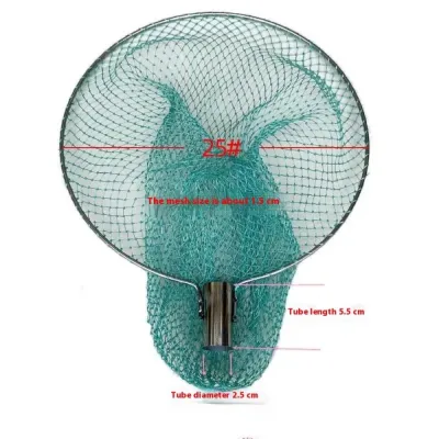 【THREE DAY DELIVERY】Large Nylon Mesh Fishing Net Head Multi-strand Stainless Steel Fishing Landing Net Without Handle Fly Fishing Dip Net