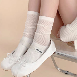 ถุงเท้าผู้หญิงฤดูใบไม้ผลิฤดูร้อนใหม่ JK หวานสาวเย็นถักสีดำสีขาวอินซับ