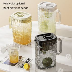 CEMOMEF 2000ml Cold Water Kettle Large Capacity Fall-resistant Tea Dispenser Light Luxury Plastic Iced Beverage Dispensers In Refrigerator