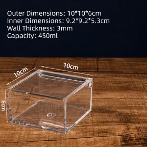MARINI Có nắp đậy Hộp Acrylic Thiết kế có thể xếp chồng lên nhau Khối lập phương Hộp Lập Phương Trong Suốt Tủ trưng bày Vỏ trong suốt Hộp đựng trong suốt Kho chứa đồ trang sức