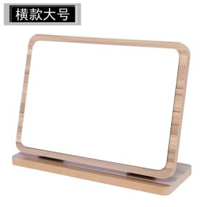 Sacesr Wooden Desktop Mirror Can Rotate 90 ° Fold Makeup Mirror Student Dormitory Household High-definition Mirror Home Decoration 6K4N7