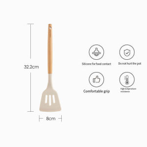 Silicone Kitchen Utensils Non Stick Cooking Tool Spoon Soup Ladle Turner Spatula Food Grade Set