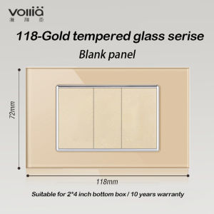 Vollia Gloden 1/2/3/4 Gang 1/2/3 Way Wall Light Switch for House 15amp Universal Multiple Outlet Socket for Wall 118 Type Modern Switch Off/on Lamp 3 Pin Plug Socket with USB Port Glass Panel Board Electrical Switch and Outlet 220V Dimmer/doorbell Switch