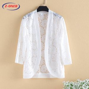 Z-ONER Knitted Blouse for Women Hollowed Air-conditioned Blouse Thin Breathable Sunscreen Shirt