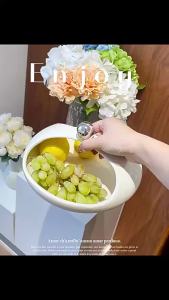 FFBH Ceramic Storage Tray Round Hollow Candy Bowl Desktop Storage Container Geometric Beads Snack Tray Jewelry Dish Q8H3K