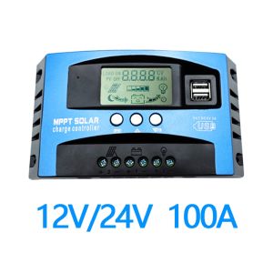 Moketa Mppt Solar Charge Controller 100a 30a Power Dual USB Lcd Display 12V/24V Battery Controller
