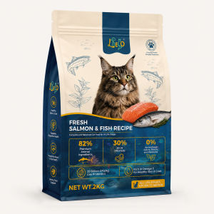 LDECO Premium Dry Cat Food Salmon & Ocean Fish Omega 3 6 Healthy Skin & Coat | for Indoor Kitten & Adult Ready Stock 2KG