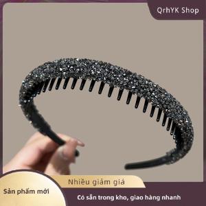 Hàng có sẵn✨ Không trượt Rhinestone tóc Hoops ban nhạc phụ nữ răng đàn hồi headbands cho phụ nữ sáng bóng tóc sang trọng Hoops
