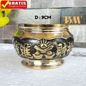 Tempat Dupa Kuningan Hiolo Kuningan Motif Naga 1 pcs Tempat Bakar Dupa Bokor Dupa