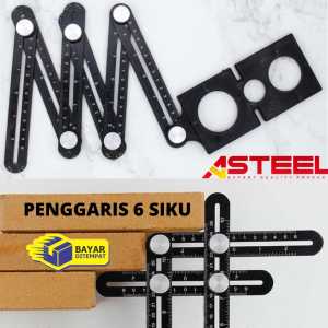 Penggaris Keramik Lipat 6 Sudut Siku Anti Karat Multifungisi Alumunium Alloy Best Quality