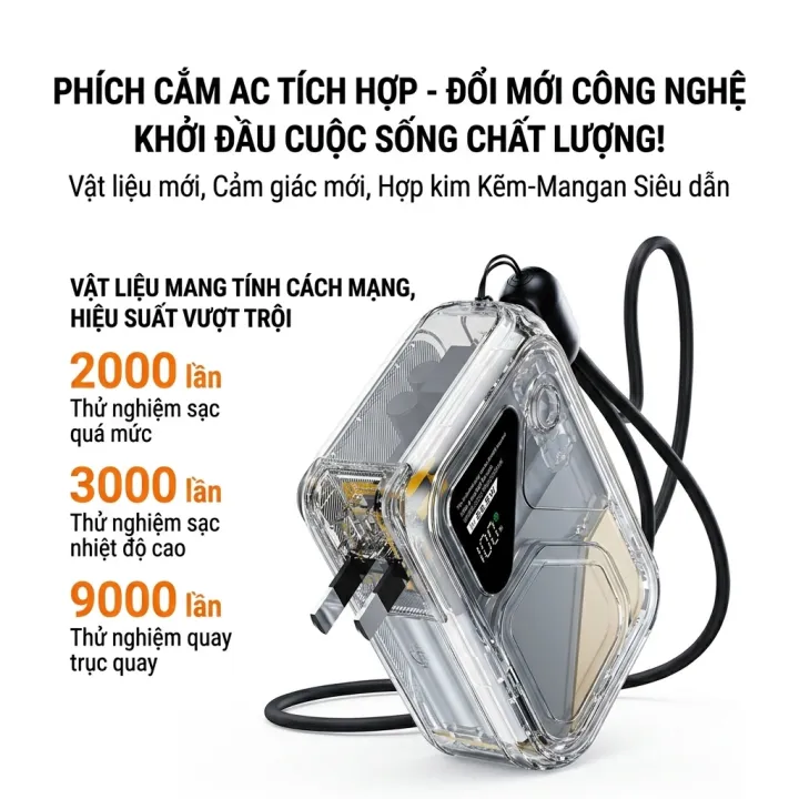 Pin Sạc Dự Phòng 20000mAh công suất 22.5W Sạc Không Dây Từ Tính Tích Hợp Phích Cắm AC Có Giá Đỡ - Gutek GT388 | BigBuy360 - bigbuy360.vn Pin Sạc Dự Phòng 20000mAh công suất 22.5W Sạc Không Dây Từ Tính Tích Hợp Phích Cắm AC Có Giá Đỡ - Gutek GT388 | BigBuy360 - bigbuy360.vn