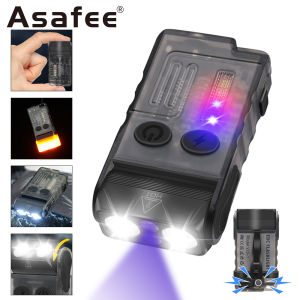 Asafee V20 EDC Keychain Flashlight Portable Mini Torch Type-C Rechargeable Work Light With Magnet Clip Camping Pocket Lantern