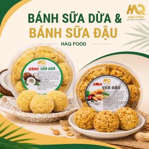 Bánh Sữa Đậu HAQ FOOD Hộp 130g - Vị Bùi Béo Thơm Ngậy Bánh Thưởng Trà Ít Ngọt