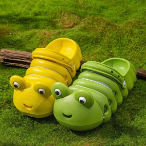 Free Shipping Mandarin Duck Design!WomenS Cartoon Caterpillar-Themed Slippers Thick-Soled With Holes Soft Indoor Slippers Non-Slip And With A Closed-Toe Design