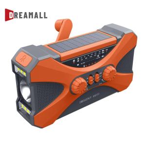 Dual Speaker Emergency Radio with Solar Charging Hand Crank Portable Weather Radio with LED Light