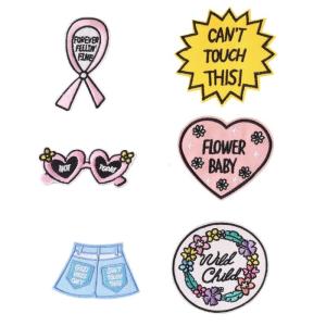 6 Pcs Sunglasses Repair Patches Flower Baby Iron on Embroidered Patches Shorts Sewing Patches for Clothes Hat Jeans