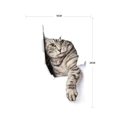 Hình dán decal 3D mèo ngộ nghĩnh trang trí ô tô