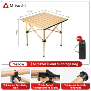 Mitsushi Outdoor Folding Table Steel Picnic Portable Folding Table with Bag for Stall Barbecue Camping