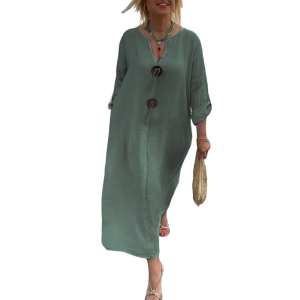 Loose Cotton Linen Dresses Casual Solid Color Womens Dresses Dresses Loose Casual Womens Dresses