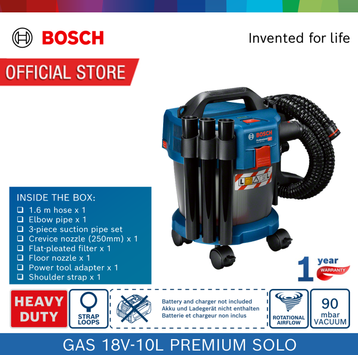 Bosch GAS 18V10L Premium SOLO Cordless Wet & Dry Vacuum Cleaner