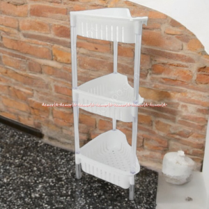 Keyway Rak Plastik 3tingkat Pojok Sudut Made in Jepang Rak Bumbu Plastic Plastik Corner Rack 3tier