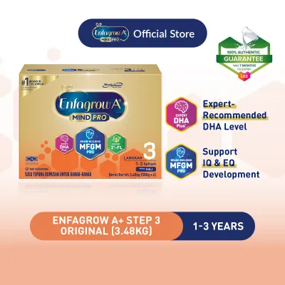 (EXP: 21-02-2027) Enfagrow A+ Step 3 (1Y+) Original/ Vanilla Milk Formula Powder (3.48kg)