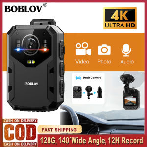 BOBLOV B4K1 4K 128GB Mini Body Camera with GPS B4K2 HD 2196P 256GB Police Camera BodyCam 40M Night Vision Red-Blue Alarm DVR Waterproof Video Audio Recorder Camcorder Action Camera Motion Detect Dash Cam