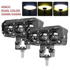 ไฟสปอร์ตไลท์ led 12V-24V อลูมิเนียมผสม สว่างมาก ไฟสปอร์ตไลท์รถยนต์ สปอร์ตไลท์มอเตอร์ไซค์ กันน้ำ กันกระแทก เเสงสีขาว+แสงสีส้ม ไฟสปอร์ตไลท์มอเตอร์ไซค์ไฟหน้ามอเตอร์ไซค์ universal สําหรับรถจักรยานยนต์ รถบรรทุก Moto SUV