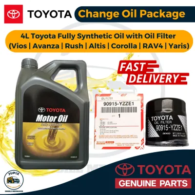 Toyota Fully Synthetic Engine Oil 5W-30 [4 Liters + Oil Filter] Oil Change for Vios | Avanza | Rush | Altis | Corolla | RAV4 | Yaris