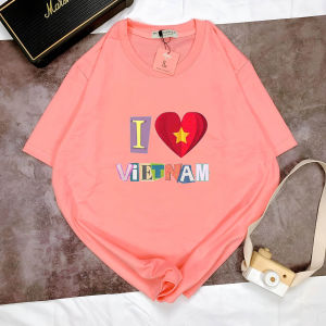Áo thun nhóm I LOVE VIỆT NAM  Full Màu Basic Phong cách thường ngày