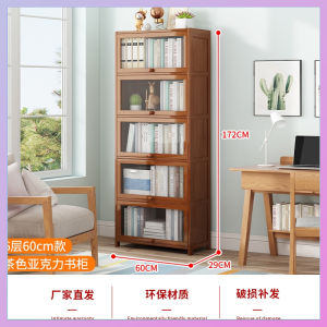 Bamboo Bookshelf Acrylic Gl Cabinet Bookcase Flip Door Bookshelf Gl Door Storage Cabinet