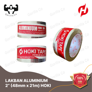 Lakban Aluminium Hoki Tape 2" (48mm x 21m) / Aluminium Foil Tape Silver Anti Bocor