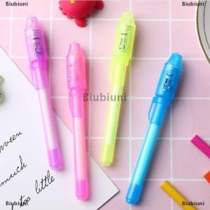 [COD] Biubiuni ปากกาเรืองแสงที่มองไม่เห็นไฟ LED สีม่วงเครื่องตรวจจับธนบัตรอิเล็กทรอนิกส์ปากกาเน้นข้อความหมึกอัลตร้าไวโอเล็ตสุดสร้างสรรค์