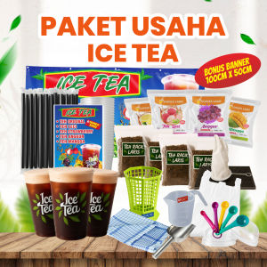 TEH KEKINIAN ICE TEA PAKET LENGKAP | TEH RASA BUAH PAKET JUALAN | BUBUK MINUMAN RASA