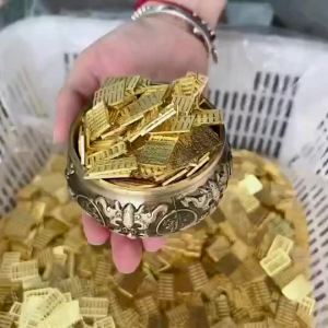 【Ship in 24H】全城最低价 100pieces沙金实心小算盘如意黄铜算盘摆件招财聚财聚宝盆内用乔迁新居桌面