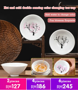 Tea cup set with hot and cold dual sense color changing Japanese style SGS food grade hand-fired